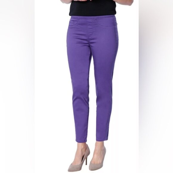 New Bellina Purple Stretch Pull On Skinny Jeans Jeggings Size 8 bin 4E - Picture 1 of 6